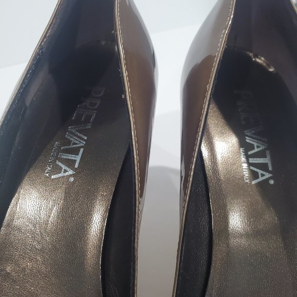 NIB ✅ PREVATA Italian Leather Heel Shoes 9 Taupe  ✨ NEW WITH BOX - Picture 8 of 14
